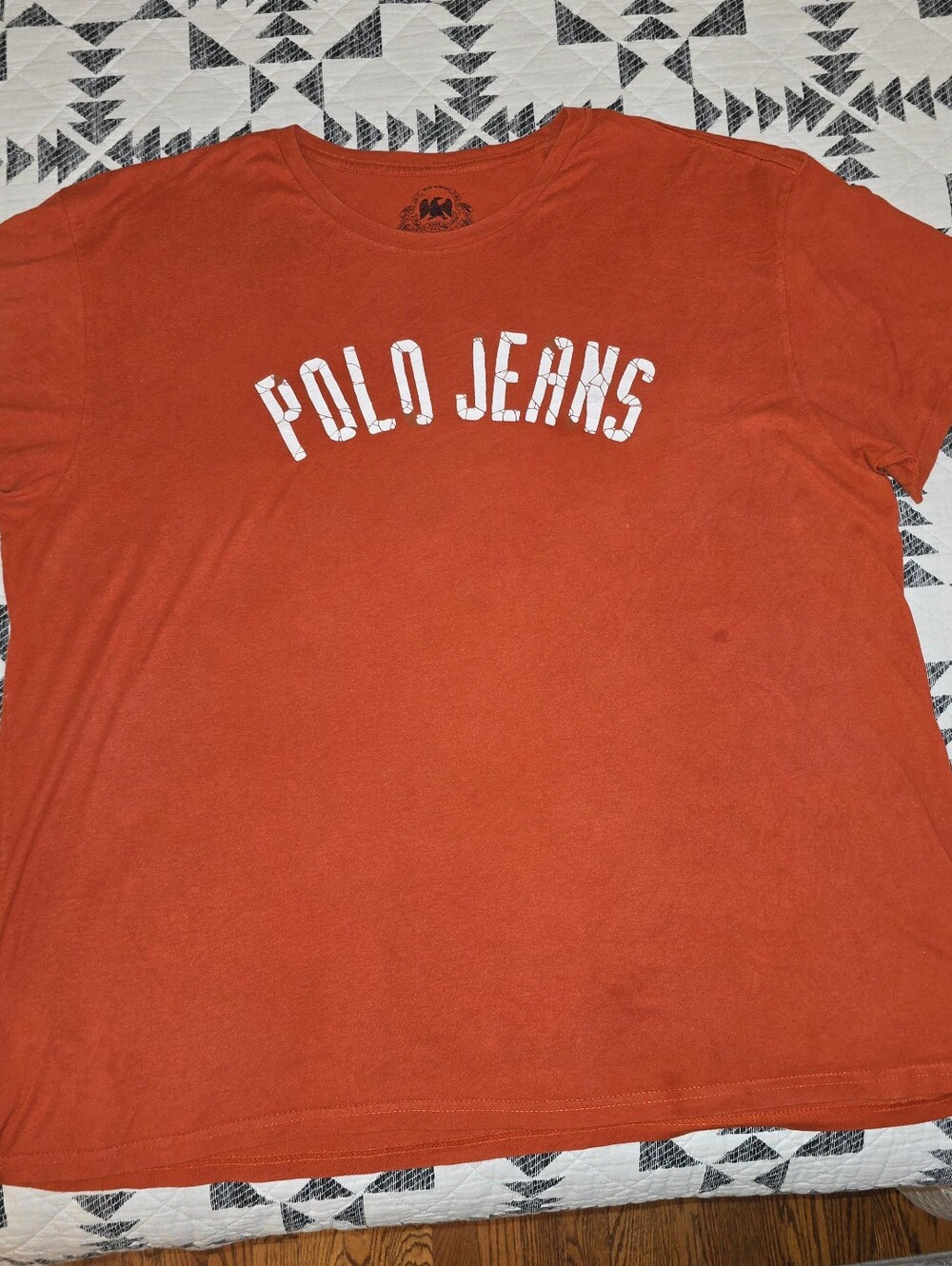 XL - Ralph Lauren Men’s Rust Orange Logo Tee (SOME DISTRESSING) CHEAP